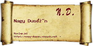 Nagy Dusán névjegykártya